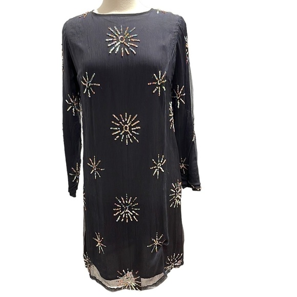 NWT Anthropologie Intropia Starburst Sequined Dress SZ L Reg $348 - Picture 4 of 13